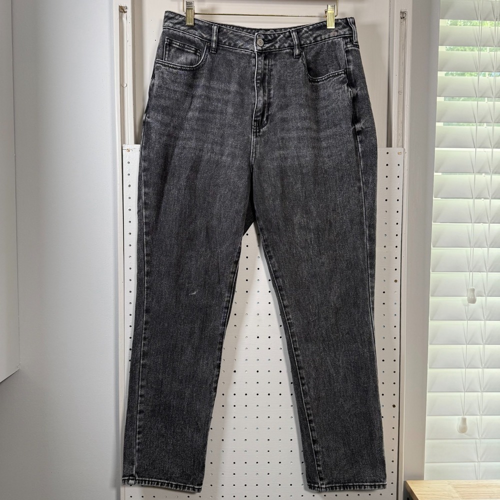Pacsun Mom Jeans Women's Black Wash Gray Denim Pockets High Rise Slim Fit - 30